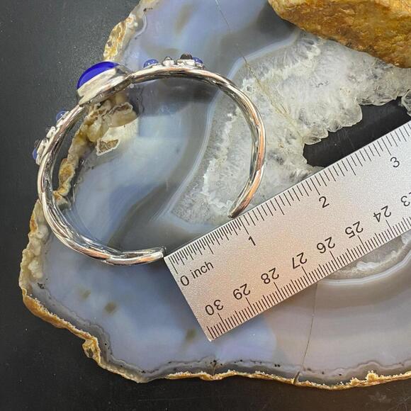 Carolyn Pollack Sterling Lapis & Multi Gemstone Decorated Bracelet For Women - Picture 8 of 10